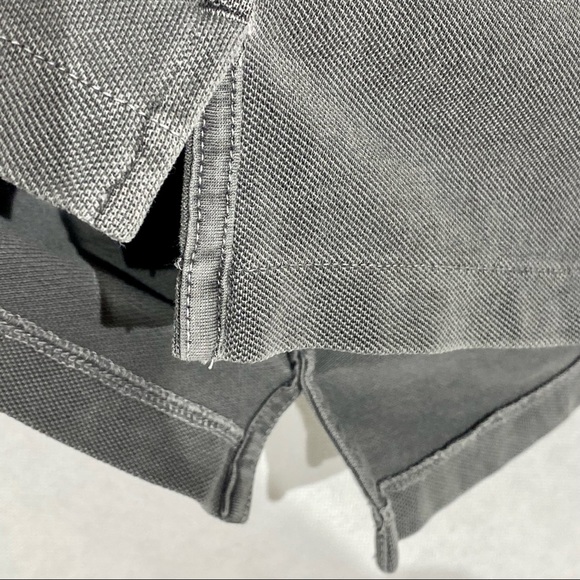 Nike Men's Screen Printed Short Logo Sleeve 2 Button Polo Shirt Heather Grey - Picture 5 of 7